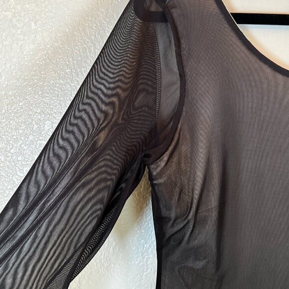 Philosophy Elegant Black Sheer Sleeve Sheath Cocktail Event Dress Size Large - Picture 3 of 8